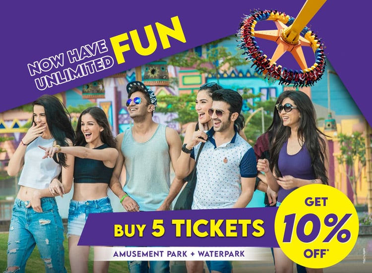 Group Offer - Buy 5 Tickets - Get 10% off - Amusement park + water park