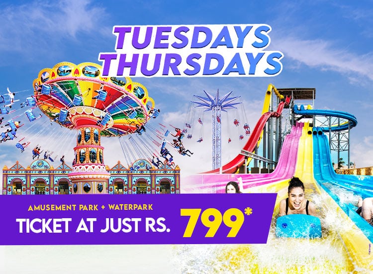 Tuesday & Thursday Ticket at Rs 799 - Water +Amusement parks