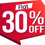 Symbol of Flat 30% off -applicable on Hall Ticket